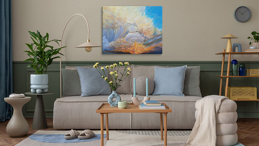 Rise of the Fiery Clouds Unframed Canvas Print Energy Art by Karina Woldt