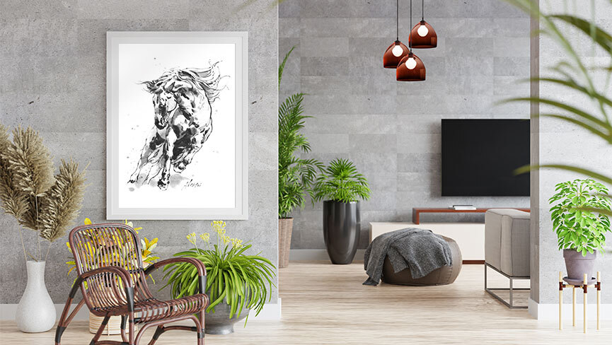 Horse Ink Painting 9 | Al Choi Energy Art 