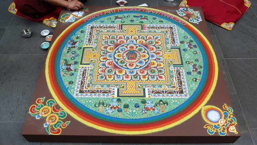 sand mandala made by Tibetan monks