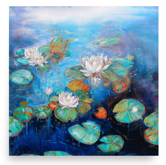 Lotus Blossom Pond painting by Karina Woldt